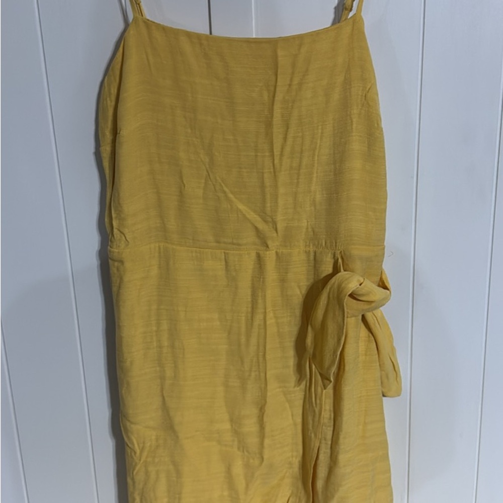 Nine West Yellow Tie Front Midi Dress